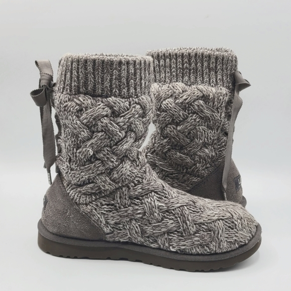 UGG Isla Cableknit Boots Gray Grey Size 8 - Picture 8 of 13